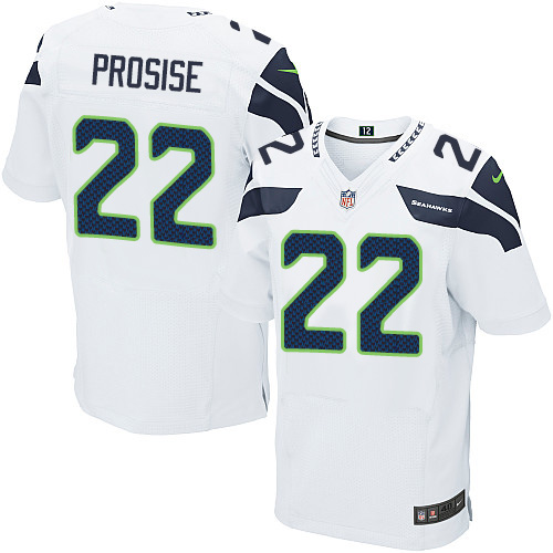 Men's Elite C. J. Prosise Nike Jersey White Road - #22 NFL Seattle Seahawks